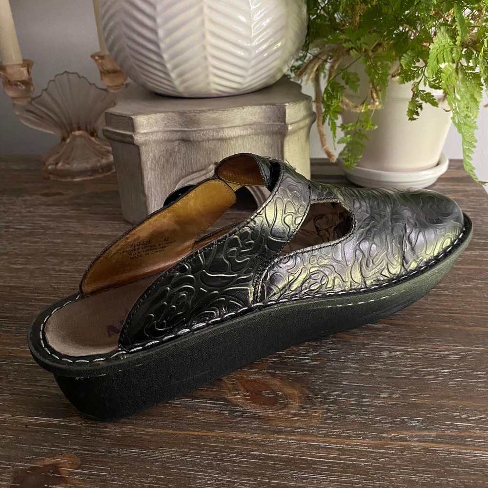 Alegria Classic Leather Slip On Mules Clogs Shoes Womens 42 US‎ 11.5-12 Black - Picture 5 of 6